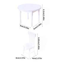 5 件装装饰房屋餐桌和椅子 DIY 微型套件厨房家具透明漆木制房屋家具木制装饰汽车模型套装，装饰房屋装饰配件，1：12 木制彩色餐桌和 4 把椅子微型模型套装，圣诞礼物 - 彩色 - 查看 7