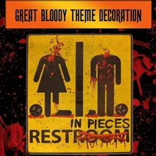 1 件恐怖厕所门贴纸，血腥厕所标志，可移除，适用于万圣节装饰、酒吧、密室逃脱、神秘游戏、鬼屋、恐怖主题派对、秋季浴室门装饰、万圣节装饰、万圣节配饰