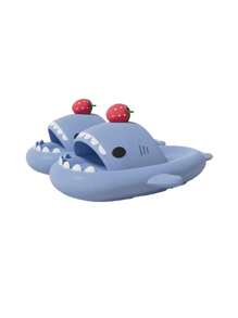 Chanclas Sandalias de Tiburón con aleta de fresa - Celeste - Ver 2