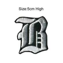 1 Pièce Optionnelle Alphabet Noir Edge Patch Brodé, Fer Sur/insignes, Vêtements Et Accessoires Décoration