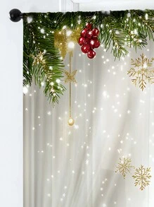 1 pieza Cortina transparente de decoración navideña con árbol de Navidad y campanas iluminadas, adecuada para sala de estar, dormitorio, cocina, para decoración navideña - Multicolor - Ver 9