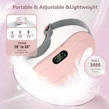 2pcs Heating Waist Belt For Menstrual Cramps Relief, Portable Cordless Heating Waist Pad For Stomach With 3-Speed Temperature Adjustment And 4-Speed Massage Modes, Portable Electric Fast Heating Belly Wrap Belt For Women - Pink - View 9
