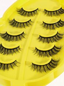 MAGEFY 5pairs/Set 3D Faux Mink Hair Fluffy False Eyelashes With Leaf-Shaped Tray+Double Ended Eyebrow Grooming Tool+Eyebrow Brush,Natural Looking, 3D Natural Spiky Manga Lashes Fluffy Wispy Soft Lashes Fake Eyelashes False Eyelashes Strip,Natural Soft Eyelash Criss Cross Wispy Fluffy Lashes,Naturally Slender, Curled And Enlarged Eyes,For Women To Use Travel, Party For Parties Travel School Daily Work Etc - 交叉款 - 查看 9