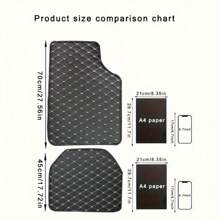 5 pièces Tapis de sol pour voiture, tapis de sol universels imperméables pour sièges avant et arrière, accessoires d'intérieur de voiture en PU