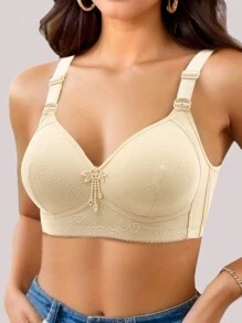 2pcs Women's Padded Wireless Adjustable Back Hook Lingerie Bra - Multicolor - View 7