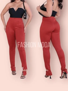 Women's Roma Stitch Trousers - Màu đỏ đất sét - Xem 2