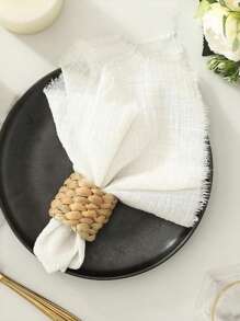 2/6/12/300pcs Simple Fresh Fringed Cloth Napkins, Soft & Absorbent, Suitable For Party, Wedding, Restaurant, Dining Table Decor