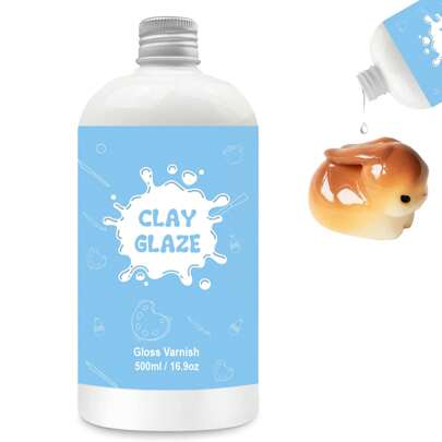500ml Air Dry Clay Glaze,Air Dry Clay Varnish For Airdry Clay,Clay Varnish For Air Drying Clay Can Used To Prevent Clay Cracking, Scratches, And Wear,It Can Also Having A Glossy Glaze Effect (Gloss)