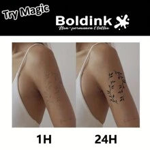 Boldink Temporary Tattoos, Ghost Design For Halloween, Realistic & Natural Tattoos Last 1-2 Weeks, Fun Starter Tattoos, No Commitment Animal Tattoos - Black - View 4