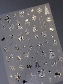 1pc Elk/Snowman/Bow Nail Charm Sticker Diamond Jewelry DIY Art Y2K Style Winter 3D Nail Art Decoration Ornaments - Multicolor - View 11