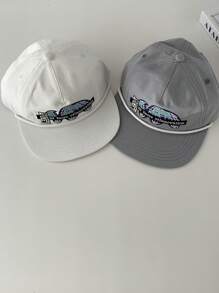 1pc Dopamine Color Block Flat Brim Baseball Cap, Unisex All Season Versatile Large Head Circumference Short Brim Hip Hop Cap, Skater Hippie Chicks Style, Creative Color Combination Large Head Circumference Hat - Multicolor - View 9