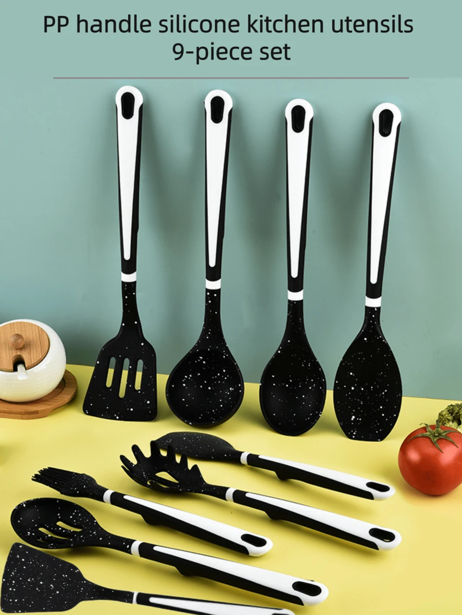 1件/9件套 撒有硅胶厨具、厨房小工具、不粘硅胶刮刀 耐热硅胶刮刀汤勺 硅胶刮刀烹饪勺 - 多重規格 - 查看 1