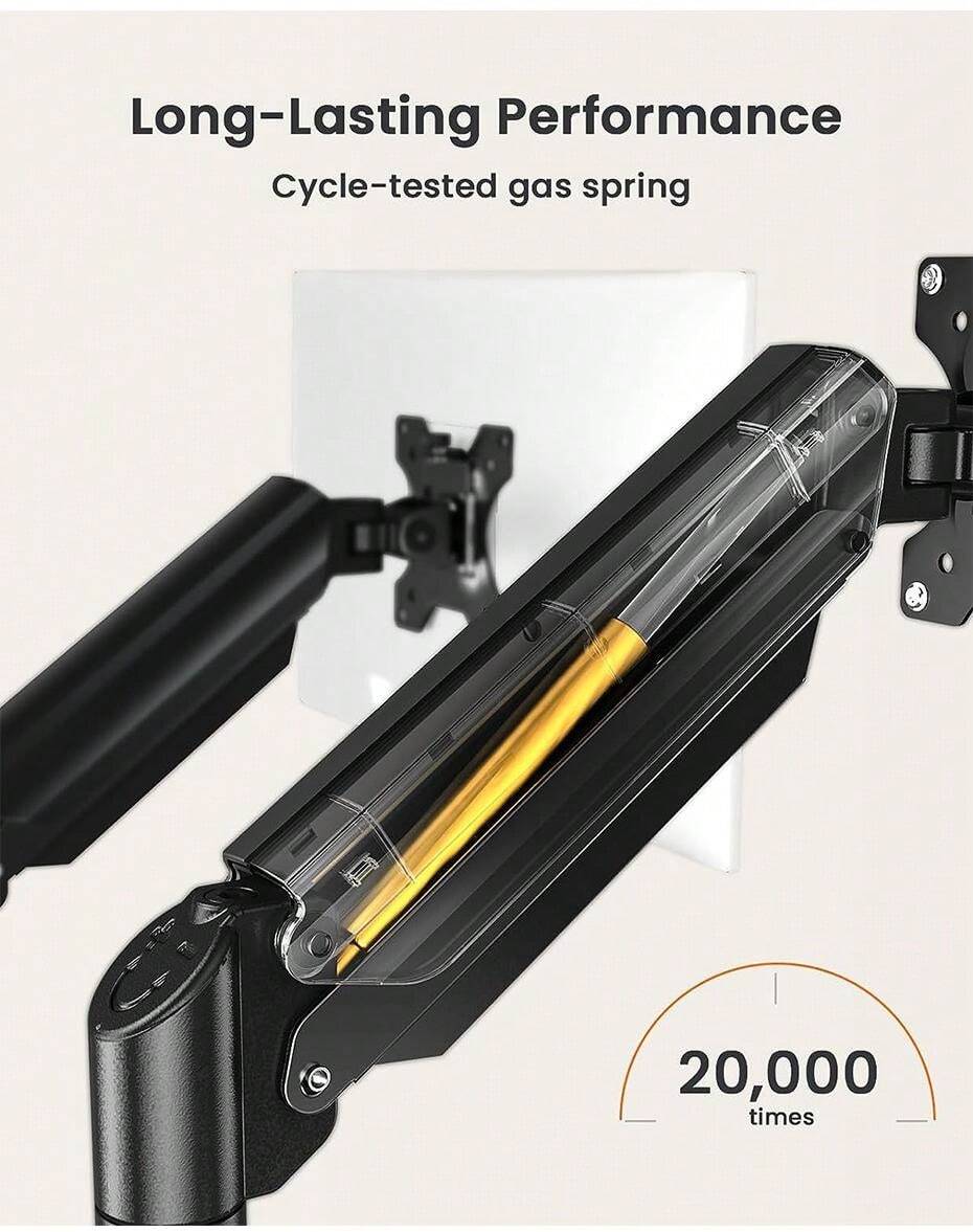 Monitor Stand For 1332 Inches Screens, Dual Monitor Mount Gas Spring