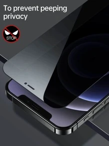 适用于 6/6s、7/8/Plus、X/Xs/XS Max、11/11 Pro/11 Pro Max、12 Mini/12/12 Pro/12 Pro Max、13/13 Mini/13 Pro/13 Pro Max、14/14 Plus/14 Pro/14 Pro Max、15/15 Plus/15 Pro/15 Pro Max、16/17/16 Plus/17 Pro/17 Pro Max/16 Pro/16 Pro Max 的 2 片装隐私钢化玻璃屏幕保护膜 - 黑色 - 查看 5