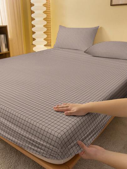 1pc Fashionable Rose Flower, Butterfly, Plaid, Grid Pattern Printed Brushed Bed Cover Dustproof And Anti-dust Flat Sheet Bedding Linen For Both Men And Women