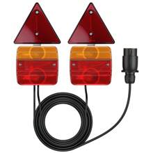 AUTOUTLET 2 X Rear Lights E11 Magnetic Triangular Reflector Bracket Rear Lights With 7.5M Long Cable And 7 Pin Connector Suitable For Trailer Camper Van Truck - Magnetic + Triangle - View 10