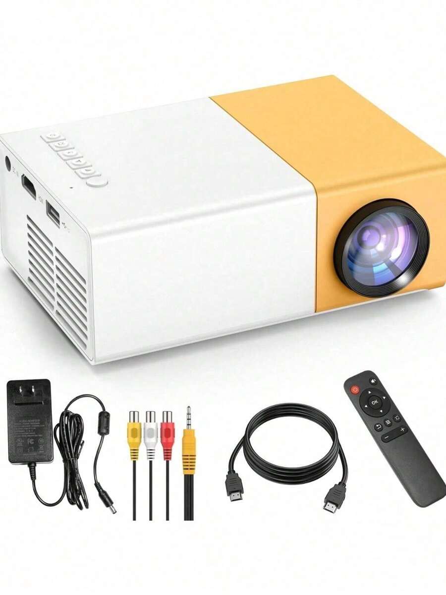 Projector,Moreka Mini Projector,Portable Movie Projector,Neat Home Projector,Compatible with iPhone,Android,Windows,Firestick,PS5,Laptop,Tablet,Provide HDMI,USB,Earphone,AV Port and Remote Controller - Blanco - Ver 1