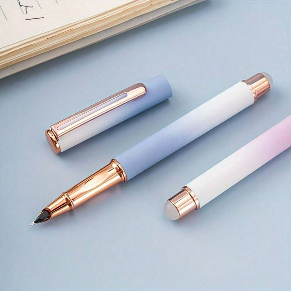 4pcs/Set Student Erasable Metal Ballpoint Pens, 0.38mm Fine Point
