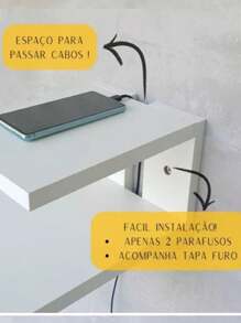 Mesa de cabeceira minimalista mdf cor branca