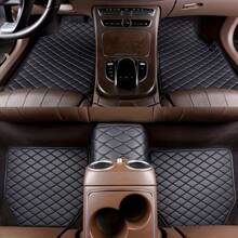 5 pièces Tapis de sol pour voiture, tapis de sol universels imperméables pour sièges avant et arrière, accessoires d'intérieur de voiture en PU