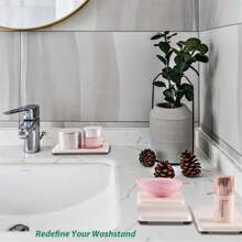 Set Of 4 Water Absorbent Diatomite Tray, Diatomaceous Earth Kitchen Soap Dish, Hand Soap Holder, Water Absorbing Stone Used For Plants & Toiletries In The Modern Home Home Bathroom Decor Fall Decor Back To School - Multicolor - View 7