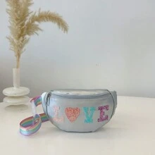 时尚青少年斜挎包，PU皮腰包，适合女孩