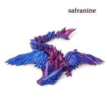 3D Printed Crystal Dragon With Wings, Joint Movable Dragon Toy, Creative Tabletop Decoration Hand Model - Multicolor - View 11