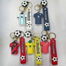 1 peça/2 peças Chaveiro Modelo de Camisa de Futebol Moda, Presente para Fã de Esportes Casual, Adequado para Namorado Presentes de Natal/Dia dos Namorados, Acessórios de Carro, Encantos de Bolsa, Acessórios de Bolsa Escolares, Góticos Fofos Y2k, Porta-Crachás