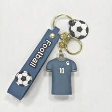 1 peça/2 peças Chaveiro Modelo de Camisa de Futebol Moda, Presente para Fã de Esportes Casual, Adequado para Namorado Presentes de Natal/Dia dos Namorados, Acessórios de Carro, Encantos de Bolsa, Acessórios de Bolsa Escolares, Góticos Fofos Y2k, Porta-Crachás