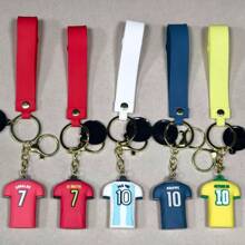 1 peça/2 peças Chaveiro Modelo de Camisa de Futebol Moda, Presente para Fã de Esportes Casual, Adequado para Namorado Presentes de Natal/Dia dos Namorados, Acessórios de Carro, Encantos de Bolsa, Acessórios de Bolsa Escolares, Góticos Fofos Y2k, Porta-Crachás