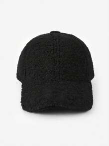 1pc New Women Winter Plush Baseball Cap, Solid Color Casual Snapback Hat, Fashionable & Versatile, Suitable For Large Head Circumference, Warm & Suitable For Outdoor Activities, Travel, Work