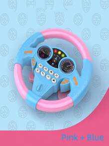 1 pieza de juguete simulado de volante musical de copiloto, rotación de 360 grados, experiencia de conducción realista, cultivar la conciencia de tráfico y el placer de conducir de los niños