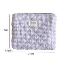 Plaid Travel Makeup Bag, 1Pc Large Capacity Lightweight Toiletry Handbag Bath Shower Bag Multifunctional Cosmetic Organizer Cute Handbag Wallet Pouch Case Portable Cosmetics Brush Storage Clutch With Zipper Closure For Lipstick, Brush, Skincare, Mobile Phone Storage Makeup Organizer Makeup Case - Mauve Purple - View 6