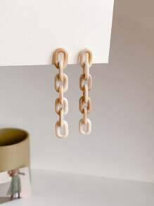 1 Pair Casual Multi-Color Chain Drop Earrings - Multicolor - View 6