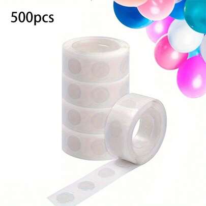500pcs/5 Rolls Double-Sided Adhesive Dot Glue, Transparent Balloon Glue Detachable Glue Dot Balloon Tape Double-Sided Adhesive Dot Craft Glue Dot Dot Sticker Dot Stick Halloween Gift