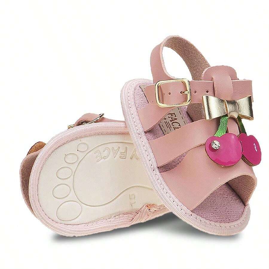 Baby Cherry Fabric Newborn Leather Sandal - Màu hồng gỉ - Xem 1
