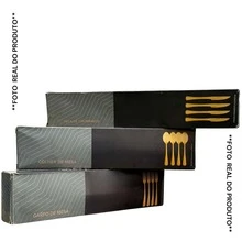 18 Piece Cutlery Set GOLD PREMIUM Line Complete Cutlery Set - 黑色 - 查看 3