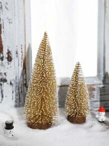 2pcs Christmas Mini Snowflake Christmas Tree Landscape Decoration Crafts Decoration,Holiday Party Christmas Home Decoration Window Counter Desktop Scene Decorations, Gifts For Family At Christmas Birthday Christmas Decorations Room Decor Winter
