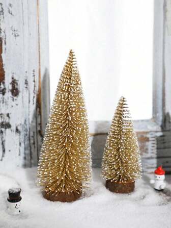 2pcs Christmas Mini Snowflake Christmas Tree Landscape Decoration Crafts Decoration,Holiday Party Christmas Home Decoration Window Counter Desktop Scene Decorations, Gifts For Family At Christmas Birthday Christmas Decorations Room Decor Winter Christmas Decorations Home Christmas Gifts Christmas Decor