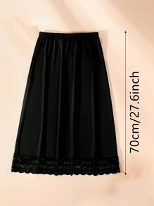 3 pièces/1 pièce, intérieur pour femmes, antistatique et anti-reflet, couleur unie, plusieurs tailles, bord plat, style dentelle, doublure, mi-corps, jupon, jupe taille, ceinture taille été, école automne, automne, Halloween