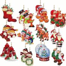 48pcs Wooden Hanging Decorations - Perfect For Decorating Christmas Tree, Yard, Party And More! Home Decor, Christmas Decor, Room Decor - Multicolor - View 8