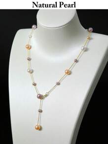 1 件稀有天然多色养殖淡水珍珠项链，925 纯银，4-7.5 毫米光泽，适合女性休闲佩戴、约会、度假、派对、婚礼、手工珠宝礼物，附赠礼品盒 - 粉色 - 查看 3