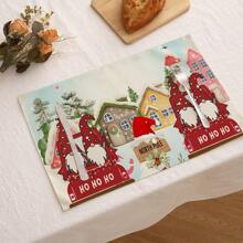 1 cái/4 cái/6 cái Miếng lót đĩa vải lanh Giáng sinh, Người tuyết, Cây thông Noel, Bông tuyết, Ông già Noel, Hoa văn tuần lộc, Miếng lót đĩa bền cho gia đình, nhà hàng và phòng ăn, Đồ trang trí nhà Giáng sinh - Nhiều màu - Xem 8