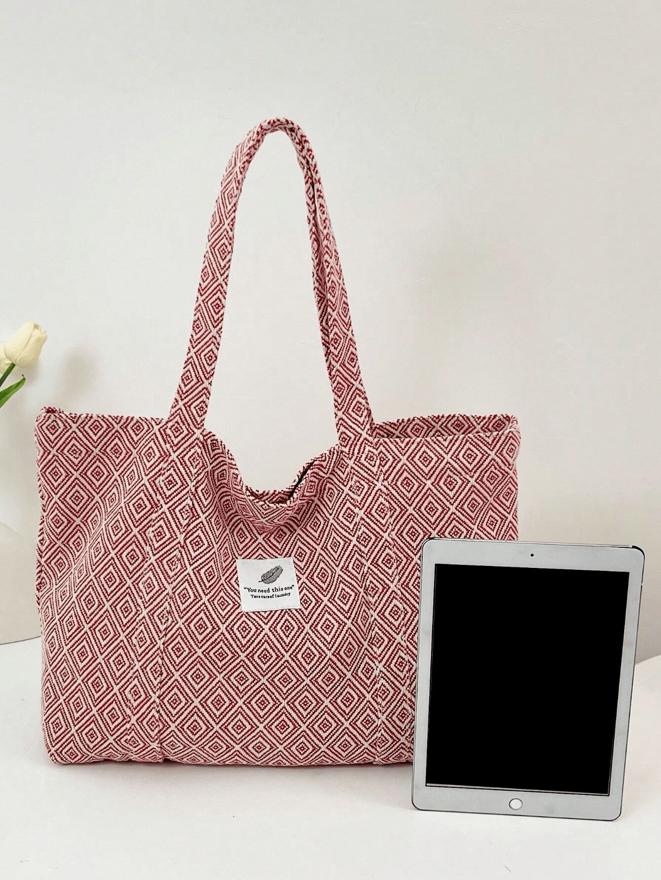 Printed Fabric Bag, Vacation, Leisure, Shopping, One Shoulder Tote Bag