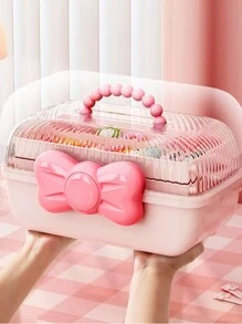 1 Organizador de accesorios para el cabello - Contenedor de artesanía de ABS, caja de maquillaje a prueba de polvo | Organizador de 3 capas de uso múltiple con asa para uñas, caja de lazos y accesorios para el cabello, 27.5x14.5x15cm. Ideal para decoraciones de Halloween, almacenamiento de decoraciones de Halloween, decoraciones de Acción de Gracias, almacenamiento de decoraciones de Acción de Gracias, fiestas de revelación de género, perfecto para cumpleaños, bodas, fiestas, el regalo perfecto para colegas, amigos y familiares, de vuelta a la escuela - Multicolor - Ver 5