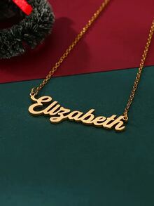 Customized Heart-Shaped Name Necklace With Reindeer, Christmas Tree, And Snowflake Design - Personalized Stainless Steel Jewelry For Women - Perfect Choice For Valentine's Day And Holiday Gifts