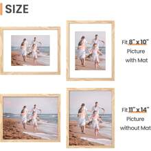 Upsimples 5 Pack 11 Inchx14 Inch Picture Frame, Display Pictures 8 Inchx10 Inch With Mat Or 11 Inchx14 Inch Without Mat, Wall Gallery Photo Frames, Natural Visit The Upsimple - Khaki - View 3