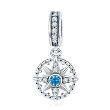 bamoer 1 PC 925 Prata Esterlina Delicado Estrelas Lua Pingentes Viagem Charme Azul Contas Fit Pulseira Original Pulseira DIY Jóias