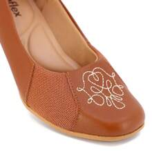 Usaflex Pump Shoe With Block Heel And Nappa Leather Bunion - 鏽棕色 - 查看 3