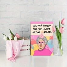 1pc Humorous Birthday Card, Novelty Adult Humor, Sarcastic & Cheeky, Quality Paper Material,Christmas - Multicolor - View 2